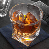 Ashcroft Twist Whiskey Glass Set or 2, Unique Modern Rocks Lead Free Crystal Glasses for Scotch or Bourbon With Luxury Gift Box