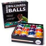 Mini Pool Balls & Triangle Bundle | 1.5" Balls Fit Tabletop & Freestanding Miniature Billiards Tables | Real Resin Balls Perform Like Full Size Balls