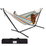 Double Hammock with Space Saving Steel Stand Includes Portable Carrying Case by Best Choice Products
