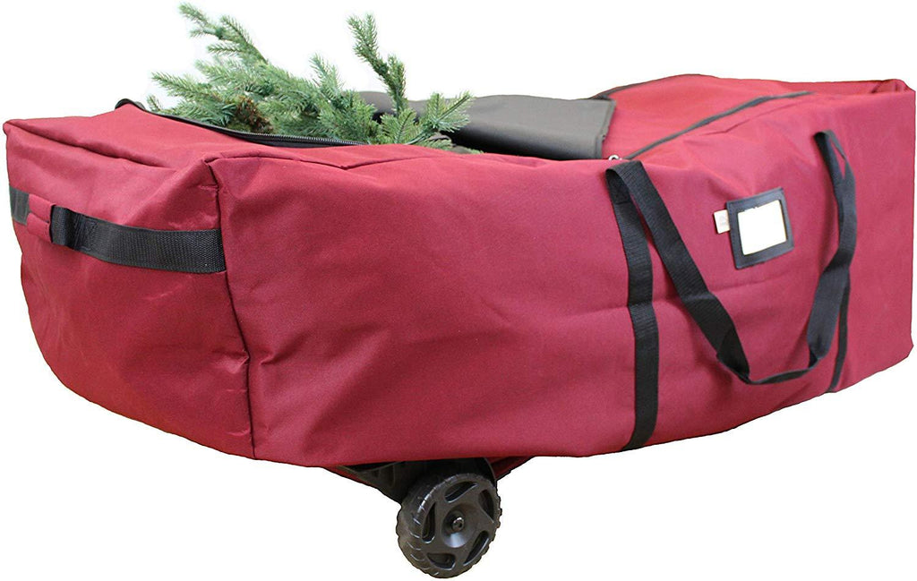 612 Vermont Rolling Christmas Tree Storage Bag, Holds Artificial Trees up to 9 Foot Tall, Patent Pending No Drag Wheel Frame, 59 Inch x 25 Inch x 22.5 Inch