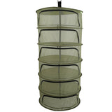 Ipomelo Hanging Herb Dring Rack Dry Net 2ft 6 Layer w/Zipper Opening Green Mesh