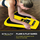 STEALTH Plankster Core Trainer - Dynamic Ab Plank Workout, Interactive Fitness Board Powered by Gameplay Technology for a Healthy Back and Strong Core (Fly Yellow)