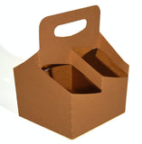 Southern Champion Tray 2797 Kraft Paperboard Drink Carrier with Handle, Hold 4 Cups up to 24-oz, 6-1/2