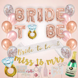 S2 Shoppe Bachelorette Party Decorations Kit | Bridal Shower | Bride to Be Sash, Veil, Champagne, Ring Foil Balloon, Rose Pearl Confetti Gold Balloons, Gold Glitter Miss to Mrs Banner | Photo Props