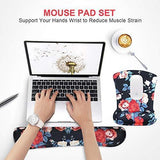 Mouse Pad with Wrist Support and Keyboard Wrist Rest Pad Set,Ergonomic Mouse Pads for Computers Laptop,Non-Slip Comfortable Mousepad w/Raised Memory Foam for Easy Typing Pain Relief (Eiffel Tower)