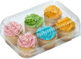 Clear Cupcake Boxes 4" High for high toppinges- Holds 6 Cupcakes Each- 12/Pack