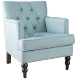 Great Deal Furniture Tufted Club Chair, Decorative Accent Chair with Studded Details - Pewter