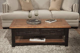 Martin Svensson Home Rustic Coffee Table, Antique Black and Honey Tobacco