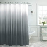 Creative Home Ideas Ombre Textured Shower Curtain with Beaded Rings, Dark Grey