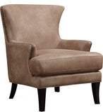 Emerald Home Furnishings Nola Brown Accent Chair with Faux Suede Upholstery And Nailhead Trim