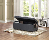 Homelegance  Tufted Fabric Lift-Top Storage Bench, Grey