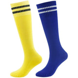 Youth Soccer Socks Fasoar Teens Knee High Football Socks Long Striped Rugby Tube Socks 2/6/10 Pairs