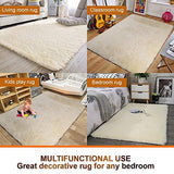 PAGISOFE Ultra Soft 4.5cm Velvet Bedroom Rugs Kids Room Carpet Modern Shaggy Area Rugs Home Decor 2.6' X 5.3', Hot-Pink