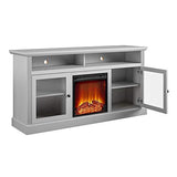 Ameriwood Home Chicago TV Stand with Fireplace, Rustic Gray