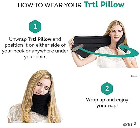 trtl Pillow - Scientifically Proven Super Soft Neck Support Travel Pillow – Machine Washable (Grey)