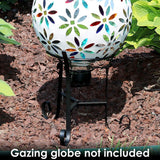 Sunnydaze Traditional Style Gazing Ball Stand for 10-Inch or 12-Inch Outdoor Garden Gazing Globes, Black Steel, 9-Inch Tall by Sunnydaze Decor