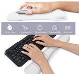 Mouse Pad with Wrist Support and Keyboard Wrist Rest Pad Set,Ergonomic Mouse Pads for Computers Laptop,Non-Slip Comfortable Mousepad w/Raised Memory Foam for Easy Typing Pain Relief (Eiffel Tower)
