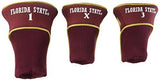 Team Golf NCAA Contour Golf Club Headcovers (3 Count), Numbered 1, 3, & X, Fits Oversized Drivers, Utility, Rescue & Fairway Clubs, Velour lined for Extra Club Protection