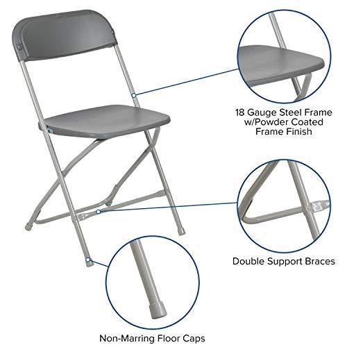 Flash Furniture 10 Pk. HERCULES Series 650 lb. Capacity Premium White Plastic Folding Chair
