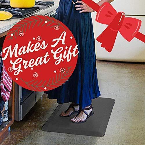 Anti Fatigue Comfort Floor Mat -Commercial Grade Quality Perfect for Standup Desks, Kitchens, and Garages - Relieves Foot, Knee, and Back Pain (20x39x3/4-Inch, Black) by Veracity & Verve