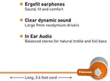 Panasonic ErgoFit In-Ear Earbud Headphones RP-HJE120-K (Black) Dynamic Crystal Clear Sound, Ergonomic Comfort-Fit