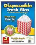 Clean Cubes 13 Gallon Disposable Trash Cans & Recycling Bins, 3 Pack (White)